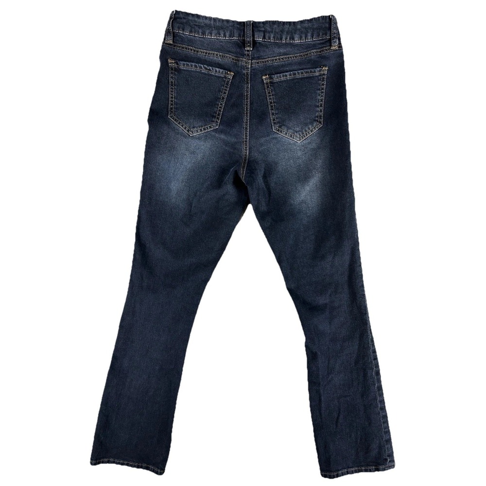 Ashley Mason Women Mid Rise Slim Dark Wash Denim Jeans Size 1 Y2K Aesthetic
